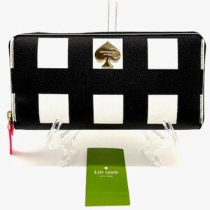 Kate Spade New York "Checker Place" Black & White Lacey Wallet~Vintage~Chic~